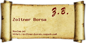 Zoltner Borsa névjegykártya